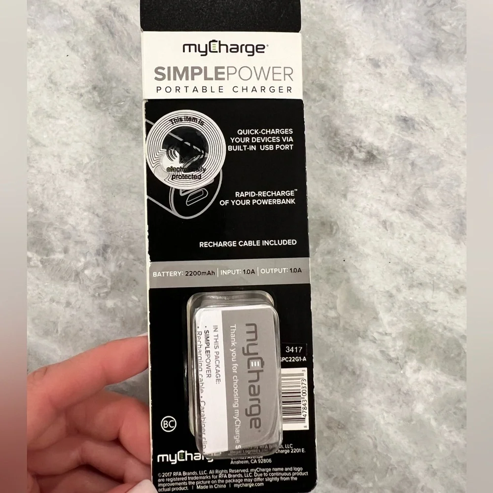 MyCharge simple power portable charger compact size cellphone battery charging